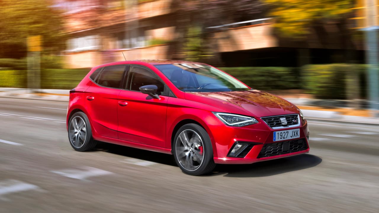 Red SEAT Ibiza Exterior Front Driving