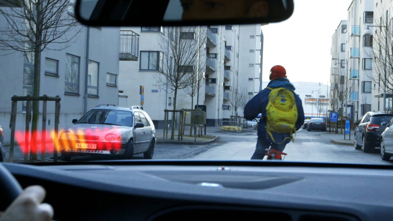 Cyclist In Road