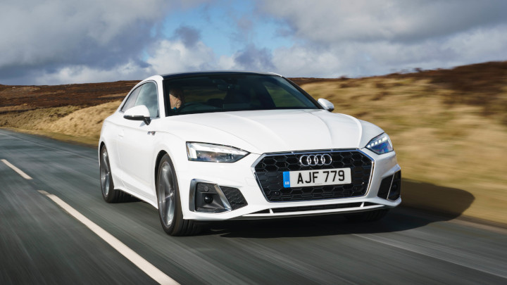 White Audi A5 Exterior Front Driving