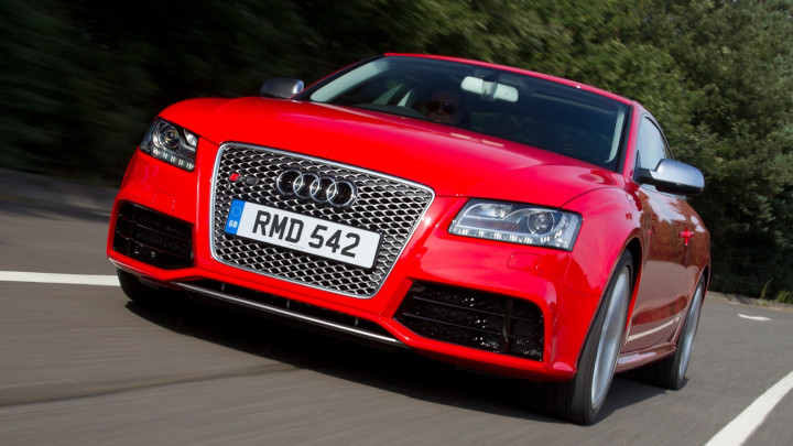 Red Audi RS5 Exterior Front Driving