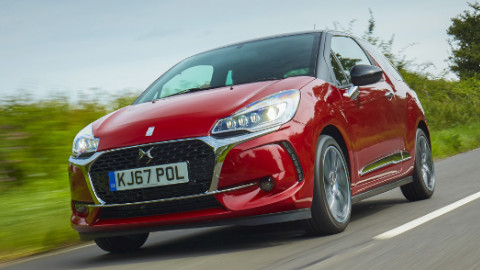 Red DS 3 Exterior Front Driving