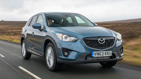 Blue Mazda CX-5 Exterior Front Driving
