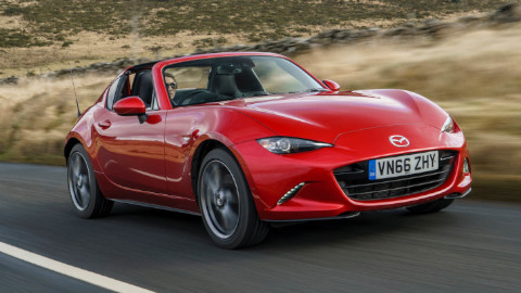 Red Mazda MX-5 Exterior Front Driving