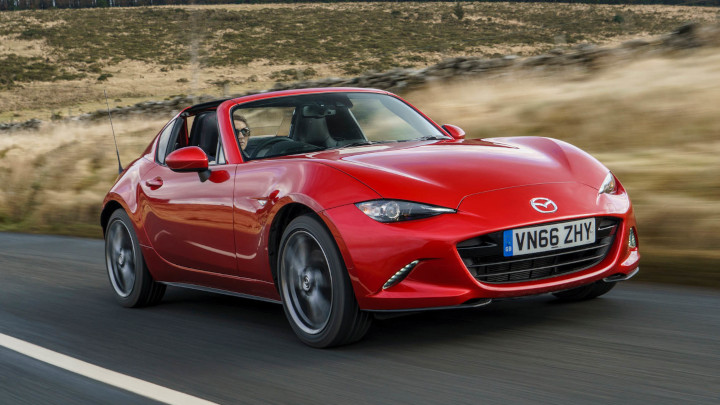 Red Mazda MX-5 Exterior Front Driving