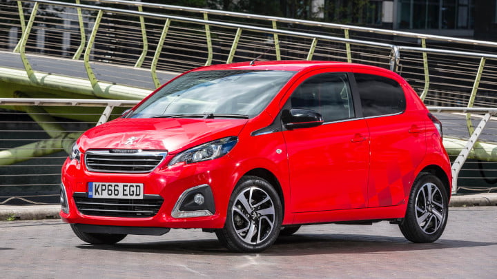 Red Peugeot 108 Exterior Front Driving